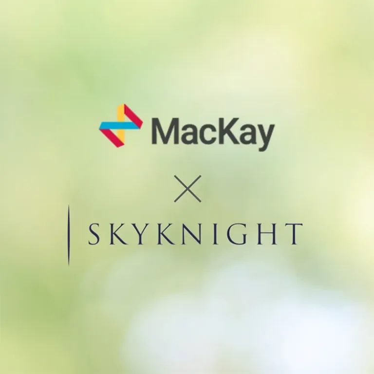 MacKay and SkyKnight logos with an “×” between them, indicating a partnership or collaboration.